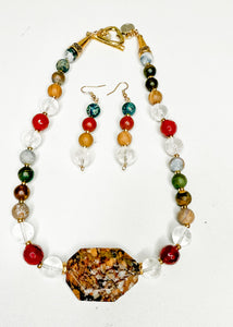 Earth Tone Necklace & Earrings Set