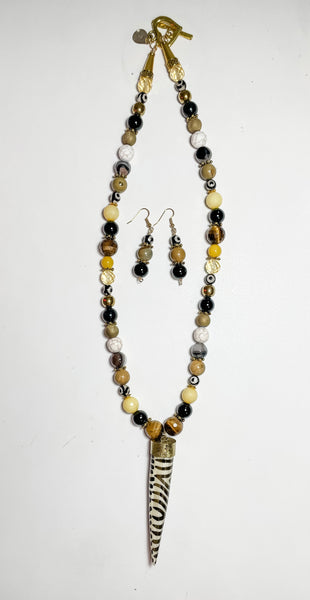 Safari Necklace & Earrings Set