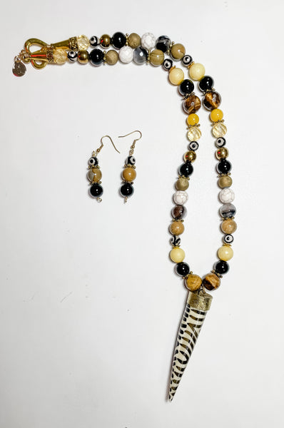 Safari Necklace & Earrings Set