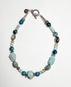 Aquamarine Necklace, Earrings, and Bracelet Set