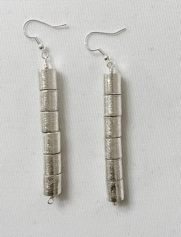 Silver Barrel Earrings