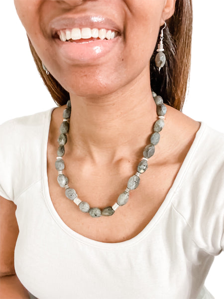 Labradorite Necklace & Earrings Set