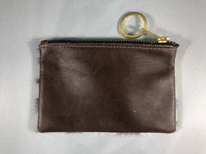 Calf Hair and Italian Leather Keychain Bag