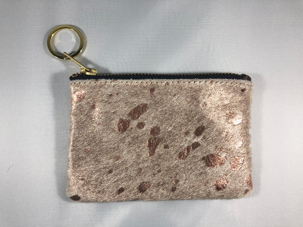 Calf Hair and Italian Leather Keychain Bag